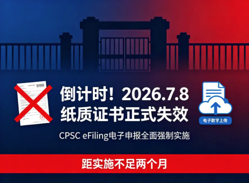 2026 年 7 月 8 日 CPSC eFiling强制 美进口消费品电子申报全解